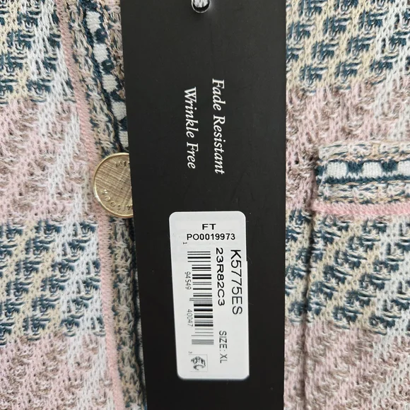 Misook Pink and Gray Checkered Midi Dress - Picture 6 of 7